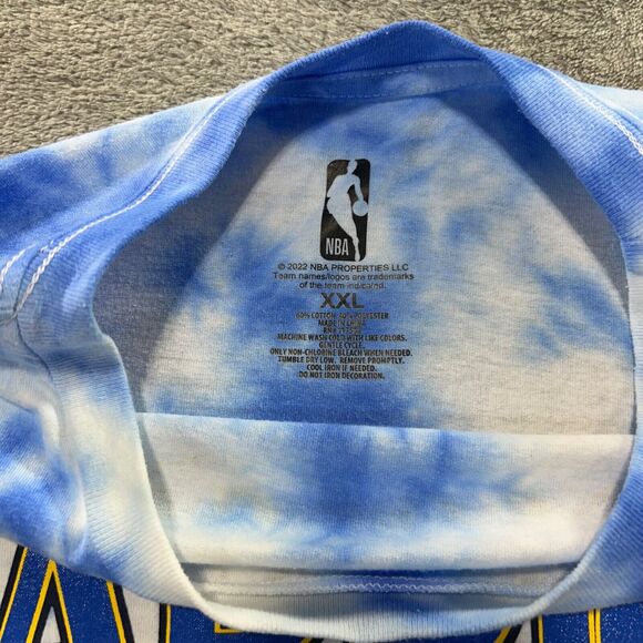 Golden State Warriors T-Shirt Men's 2XL Blue Tie Dye Graphic Logo Basketball NBA - Picture 3 of 8